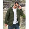 imageMAGCOMSEN Mens Lightweight Puffer Jacket Hooded Full Zip WaterResistant Quilted Lined Winter CoatsArmy Green