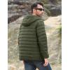 imageMAGCOMSEN Mens Lightweight Puffer Jacket Hooded Full Zip WaterResistant Quilted Lined Winter CoatsArmy Green