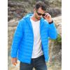 imageMAGCOMSEN Mens Lightweight Puffer Jacket Hooded Full Zip WaterResistant Quilted Lined Winter CoatsAzure
