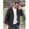 imageMAGCOMSEN Mens Lightweight Puffer Jacket Hooded Full Zip WaterResistant Quilted Lined Winter CoatsBlack