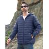 imageMAGCOMSEN Mens Lightweight Puffer Jacket Hooded Full Zip WaterResistant Quilted Lined Winter CoatsBlue Grey