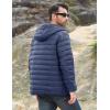 imageMAGCOMSEN Mens Lightweight Puffer Jacket Hooded Full Zip WaterResistant Quilted Lined Winter CoatsBlue Grey