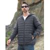 imageMAGCOMSEN Mens Lightweight Puffer Jacket Hooded Full Zip WaterResistant Quilted Lined Winter CoatsDark Grey