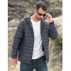 imageMAGCOMSEN Mens Lightweight Puffer Jacket Hooded Full Zip WaterResistant Quilted Lined Winter CoatsDark Grey