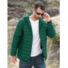 imageMAGCOMSEN Mens Lightweight Puffer Jacket Hooded Full Zip WaterResistant Quilted Lined Winter CoatsEmerald Green