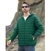 imageMAGCOMSEN Mens Lightweight Puffer Jacket Hooded Full Zip WaterResistant Quilted Lined Winter CoatsEmerald Green