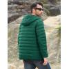 imageMAGCOMSEN Mens Lightweight Puffer Jacket Hooded Full Zip WaterResistant Quilted Lined Winter CoatsEmerald Green