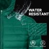 imageMAGCOMSEN Mens Lightweight Puffer Jacket Hooded Full Zip WaterResistant Quilted Lined Winter CoatsEmerald Green