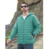 imageMAGCOMSEN Mens Lightweight Puffer Jacket Hooded Full Zip WaterResistant Quilted Lined Winter CoatsGrey Green