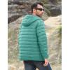imageMAGCOMSEN Mens Lightweight Puffer Jacket Hooded Full Zip WaterResistant Quilted Lined Winter CoatsGrey Green