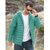 imageMAGCOMSEN Mens Lightweight Puffer Jacket Hooded Full Zip WaterResistant Quilted Lined Winter CoatsGrey Green
