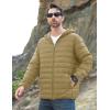 imageMAGCOMSEN Mens Lightweight Puffer Jacket Hooded Full Zip WaterResistant Quilted Lined Winter CoatsKhaki