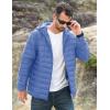 imageMAGCOMSEN Mens Lightweight Puffer Jacket Hooded Full Zip WaterResistant Quilted Lined Winter CoatsLight Blue