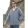 imageMAGCOMSEN Mens Lightweight Puffer Jacket Hooded Full Zip WaterResistant Quilted Lined Winter CoatsLight Grey