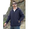imageMAGCOMSEN Mens Lightweight Puffer Jacket Hooded Full Zip WaterResistant Quilted Lined Winter CoatsNavy