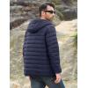 imageMAGCOMSEN Mens Lightweight Puffer Jacket Hooded Full Zip WaterResistant Quilted Lined Winter CoatsNavy