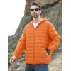 imageMAGCOMSEN Mens Lightweight Puffer Jacket Hooded Full Zip WaterResistant Quilted Lined Winter CoatsOrange
