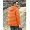 imageMAGCOMSEN Mens Lightweight Puffer Jacket Hooded Full Zip WaterResistant Quilted Lined Winter CoatsOrange