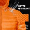 imageMAGCOMSEN Mens Lightweight Puffer Jacket Hooded Full Zip WaterResistant Quilted Lined Winter CoatsOrange
