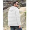 imageMAGCOMSEN Mens Lightweight Puffer Jacket Hooded Full Zip WaterResistant Quilted Lined Winter CoatsWhite
