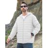 imageMAGCOMSEN Mens Lightweight Puffer Jacket Hooded Full Zip WaterResistant Quilted Lined Winter CoatsWhite