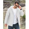 imageMAGCOMSEN Mens Lightweight Puffer Jacket Hooded Full Zip WaterResistant Quilted Lined Winter CoatsWhite