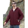 imageMAGCOMSEN Mens Lightweight Puffer Jacket Hooded Full Zip WaterResistant Quilted Lined Winter CoatsWine Red