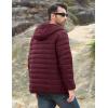 imageMAGCOMSEN Mens Lightweight Puffer Jacket Hooded Full Zip WaterResistant Quilted Lined Winter CoatsWine Red