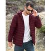 imageMAGCOMSEN Mens Lightweight Puffer Jacket Hooded Full Zip WaterResistant Quilted Lined Winter CoatsWine Red