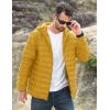 imageMAGCOMSEN Mens Lightweight Puffer Jacket Hooded Full Zip WaterResistant Quilted Lined Winter CoatsYellow