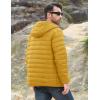 imageMAGCOMSEN Mens Lightweight Puffer Jacket Hooded Full Zip WaterResistant Quilted Lined Winter CoatsYellow