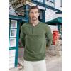 imageMAGCOMSEN Mens Long Sleeve Henley Shirt Fall Casual Shirt Fashion Front Placket ShirtArmy Greencotton Blend