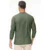 imageMAGCOMSEN Mens Long Sleeve Henley Shirt Fall Casual Shirt Fashion Front Placket ShirtArmy Greencotton Blend