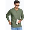 imageMAGCOMSEN Mens Long Sleeve Henley Shirt Fall Casual Shirt Fashion Front Placket ShirtArmy Greencotton Blend