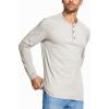 imageMAGCOMSEN Mens Long Sleeve Henley Shirt Fall Casual Shirt Fashion Front Placket ShirtBeigecotton Blend
