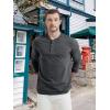 imageMAGCOMSEN Mens Long Sleeve Henley Shirt Fall Casual Shirt Fashion Front Placket ShirtBlackcotton Blend