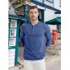 imageMAGCOMSEN Mens Long Sleeve Henley Shirt Fall Casual Shirt Fashion Front Placket ShirtDark Bluecotton Blend