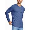 imageMAGCOMSEN Mens Long Sleeve Henley Shirt Fall Casual Shirt Fashion Front Placket ShirtDark Bluecotton Blend