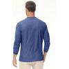 imageMAGCOMSEN Mens Long Sleeve Henley Shirt Fall Casual Shirt Fashion Front Placket ShirtDark Bluecotton Blend