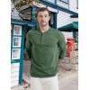 imageMAGCOMSEN Mens Long Sleeve Henley Shirt Fall Casual Shirt Fashion Front Placket ShirtDark Greencotton Blend