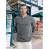 imageMAGCOMSEN Mens Long Sleeve Henley Shirt Fall Casual Shirt Fashion Front Placket ShirtDark Greycotton Blend