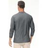 imageMAGCOMSEN Mens Long Sleeve Henley Shirt Fall Casual Shirt Fashion Front Placket ShirtDark Greycotton Blend