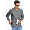 imageMAGCOMSEN Mens Long Sleeve Henley Shirt Fall Casual Shirt Fashion Front Placket ShirtDark Greycotton Blend