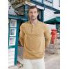 imageMAGCOMSEN Mens Long Sleeve Henley Shirt Fall Casual Shirt Fashion Front Placket ShirtEarthy Yellowcotton Blend