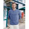 imageMAGCOMSEN Mens Long Sleeve Henley Shirt Fall Casual Shirt Fashion Front Placket ShirtGrey Bluecotton Blend