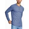 imageMAGCOMSEN Mens Long Sleeve Henley Shirt Fall Casual Shirt Fashion Front Placket ShirtGrey Bluecotton Blend