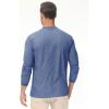 imageMAGCOMSEN Mens Long Sleeve Henley Shirt Fall Casual Shirt Fashion Front Placket ShirtGrey Bluecotton Blend