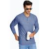 imageMAGCOMSEN Mens Long Sleeve Henley Shirt Fall Casual Shirt Fashion Front Placket ShirtGrey Bluecotton Blend