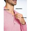 imageMAGCOMSEN Mens Long Sleeve Henley Shirt Fall Casual Shirt Fashion Front Placket ShirtGrey Pinkcotton Blend