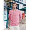 imageMAGCOMSEN Mens Long Sleeve Henley Shirt Fall Casual Shirt Fashion Front Placket ShirtGrey Pinkcotton Blend